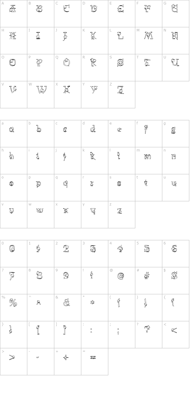 DJ Shamrock character map