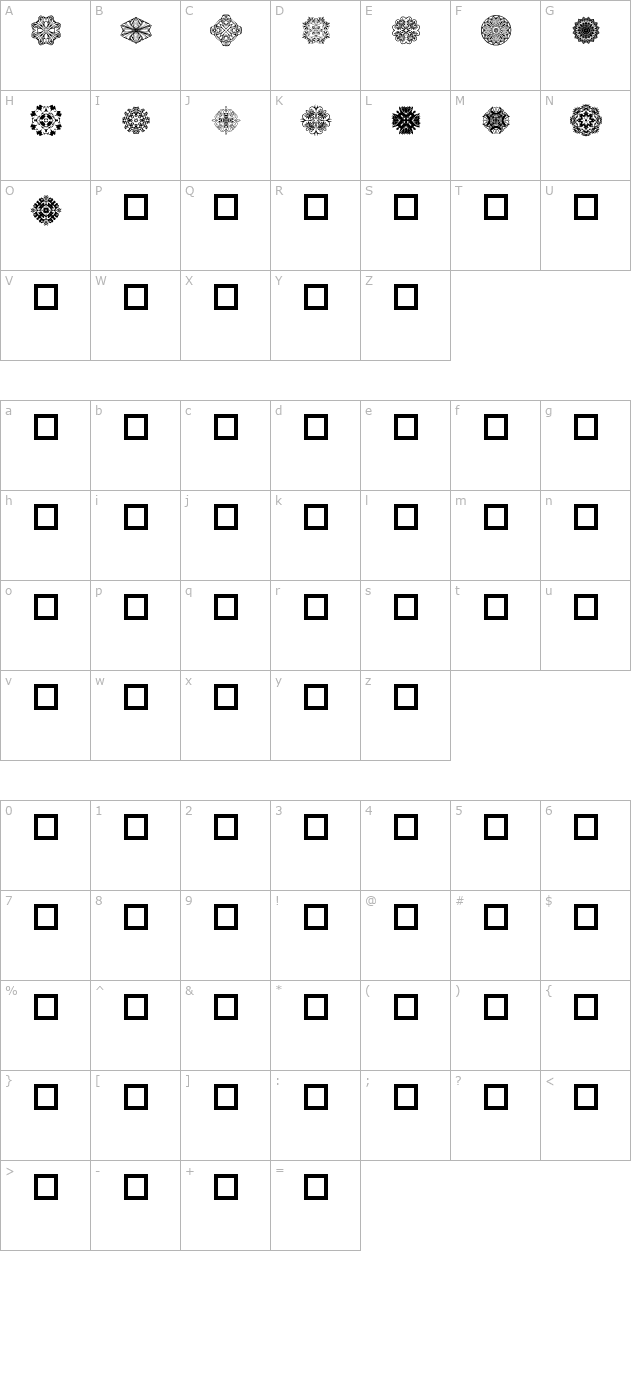 dldesignsfour character map