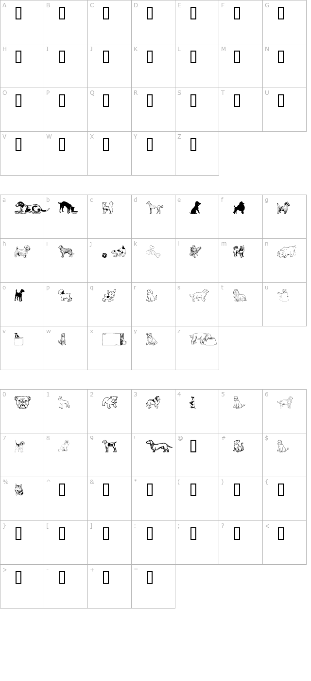 Doggy Bag character map