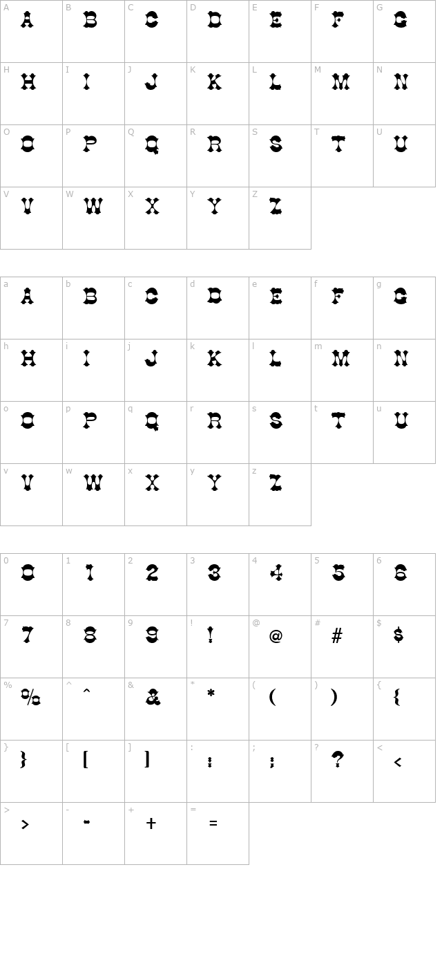 Dogwood Regular character map