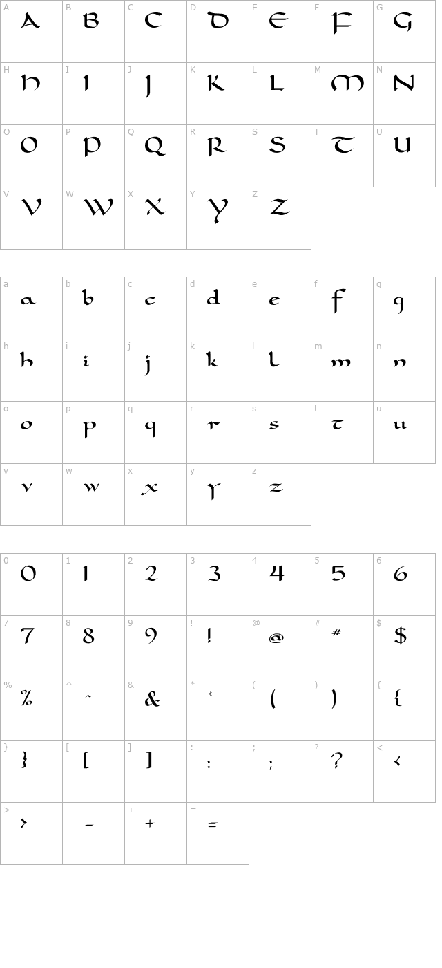 dolmen character map