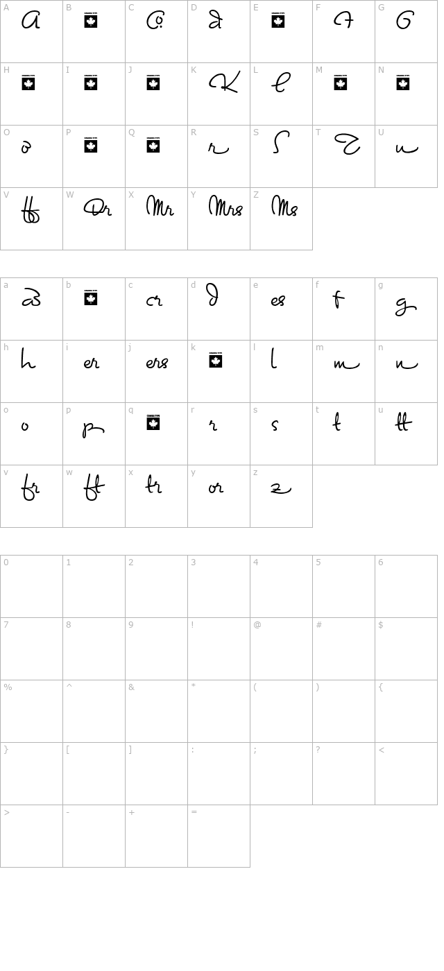 dominique-alt character map