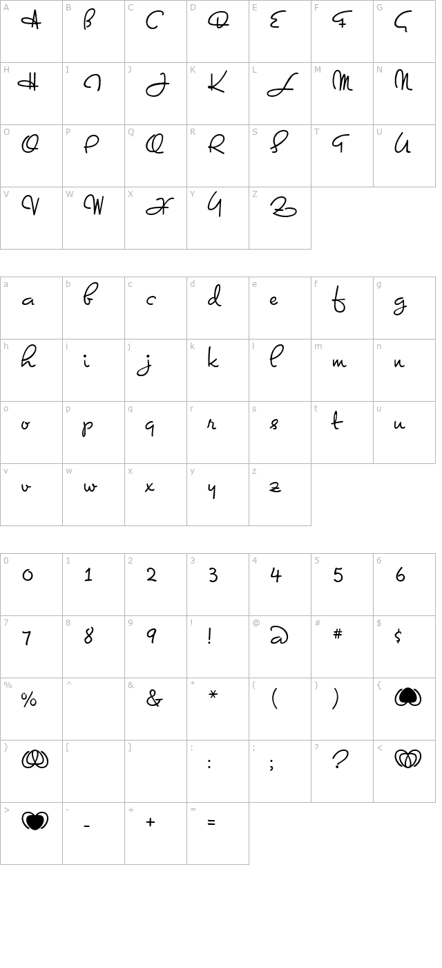 Dominique character map