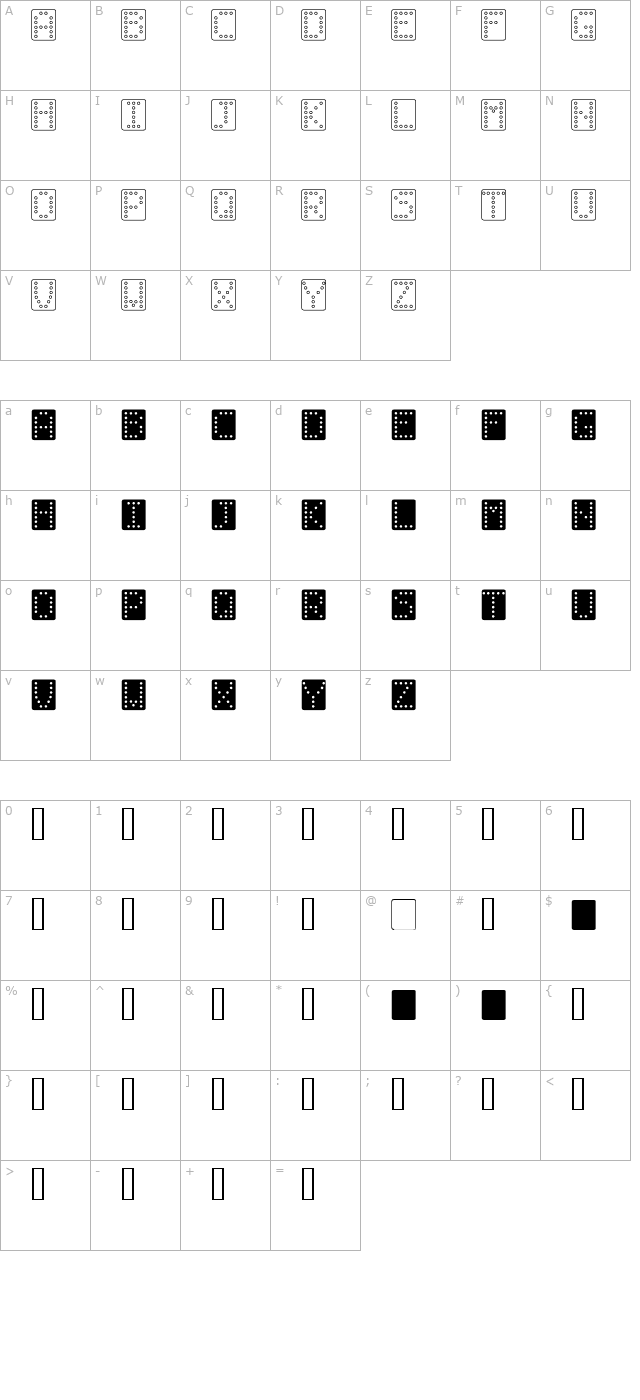 domino-bred character map