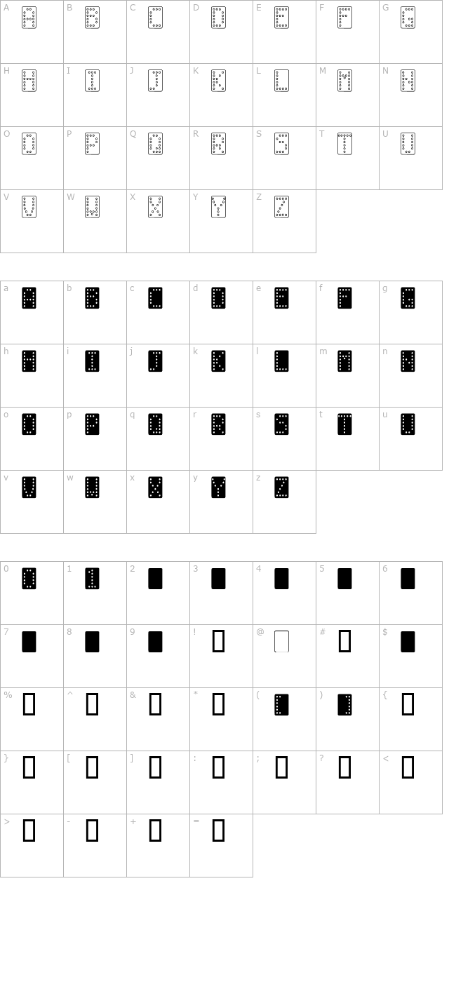 Domino normal character map