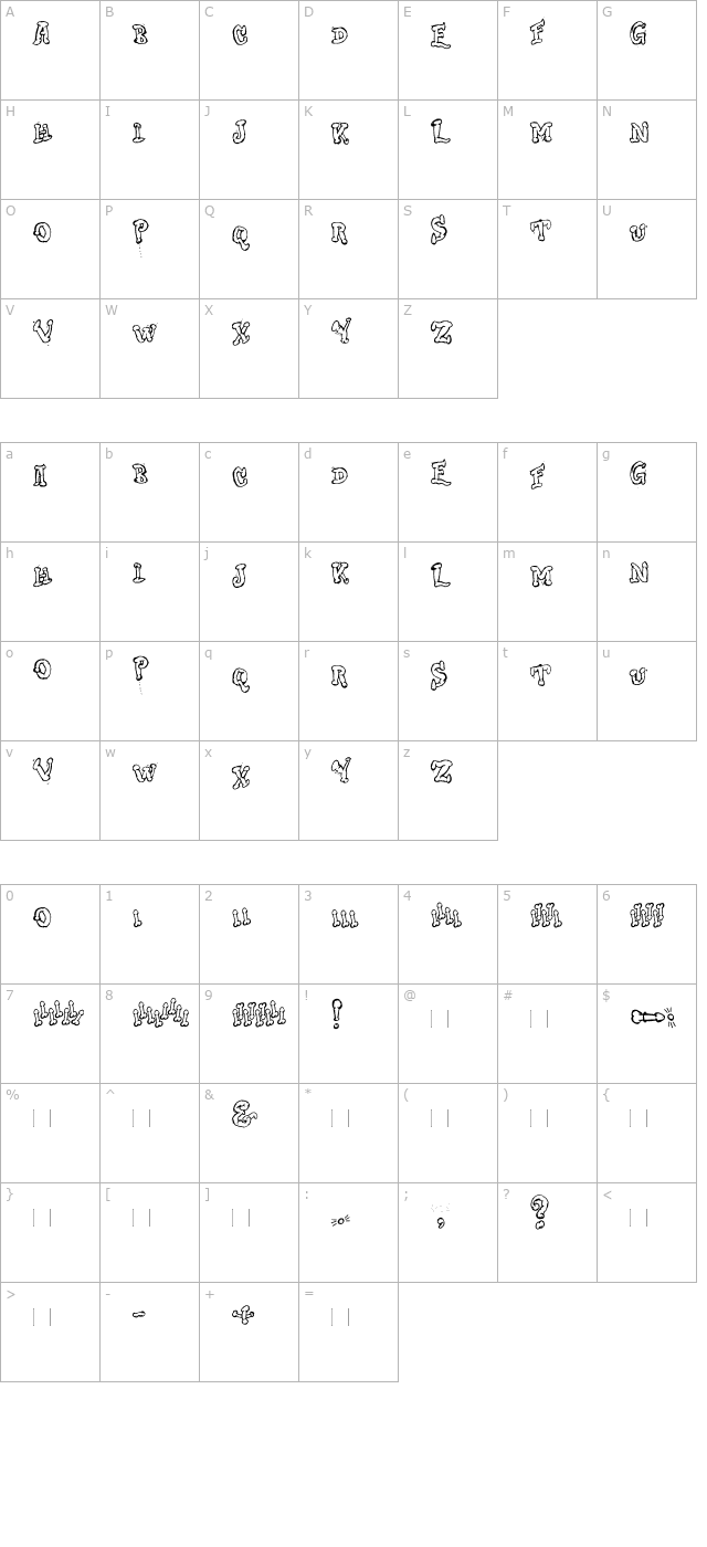 DongCasual character map