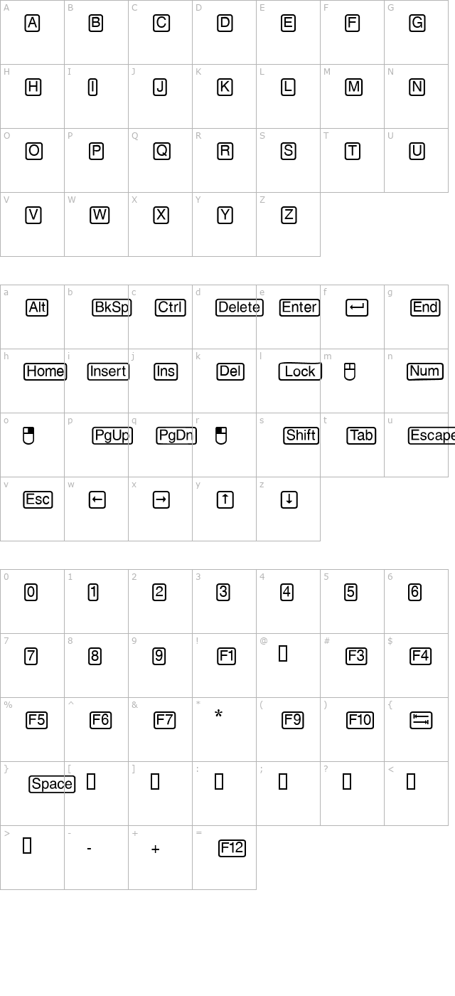 DoodleDingbatsEightSSi character map