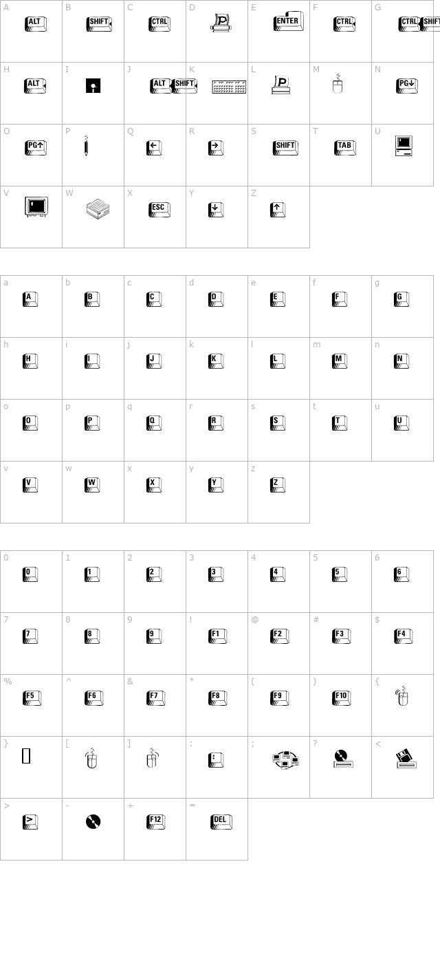 doodledingbatssixssi character map