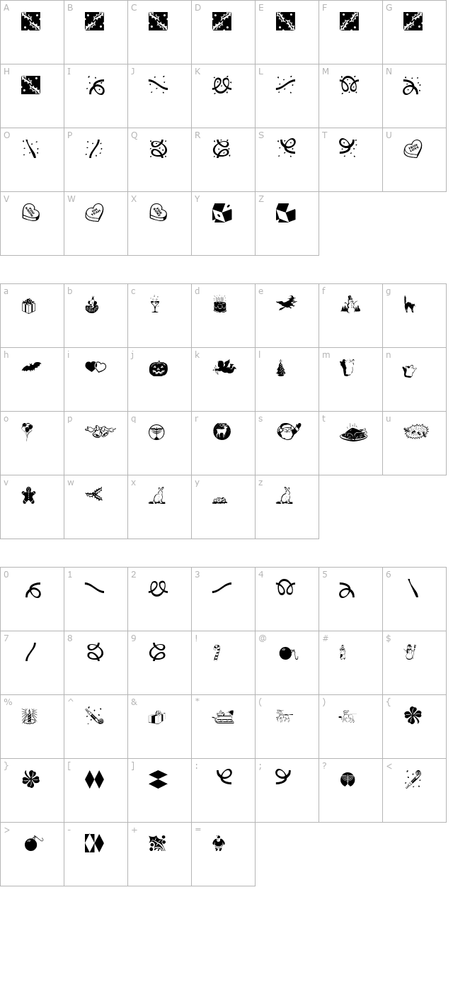 DoodleDingbatsThreeSSi character map