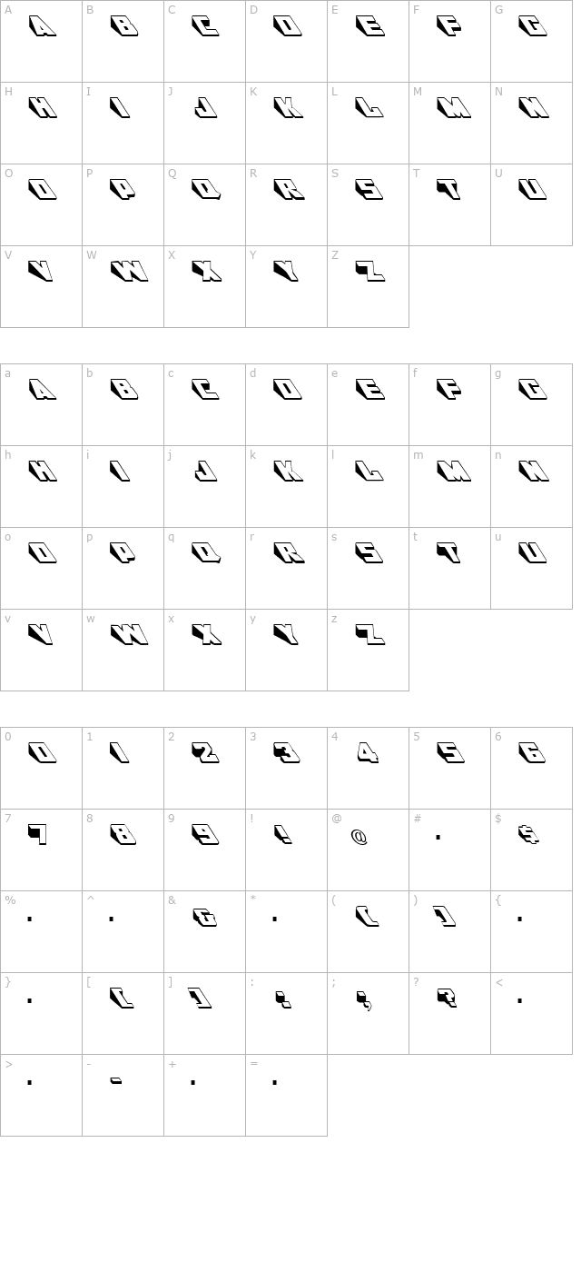 doorjamb-regular character map