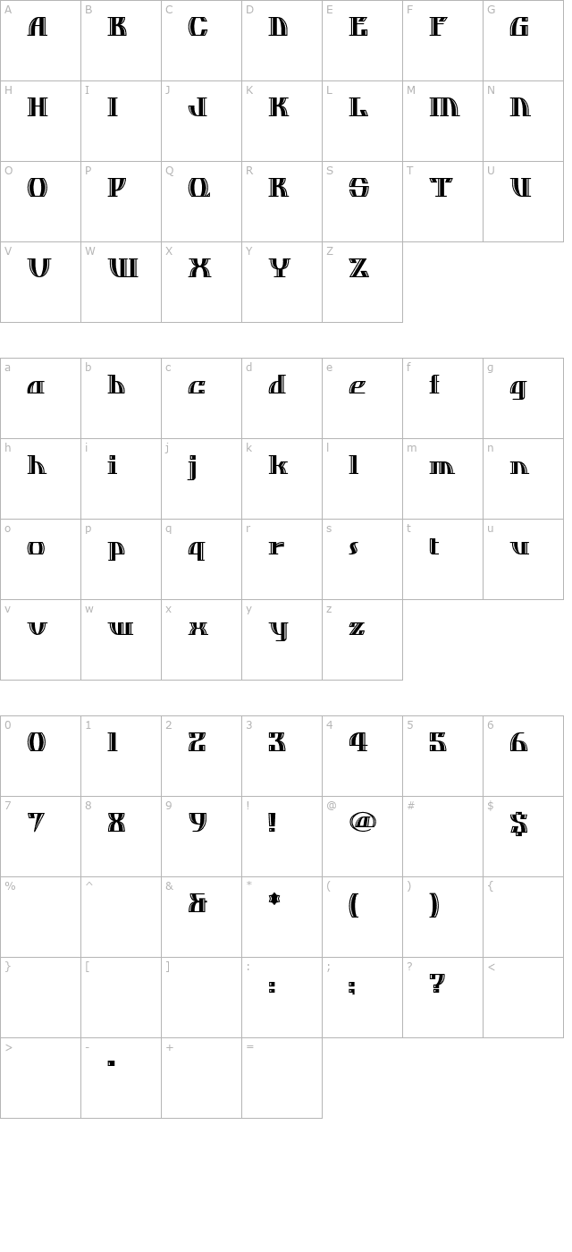 DosEquis character map