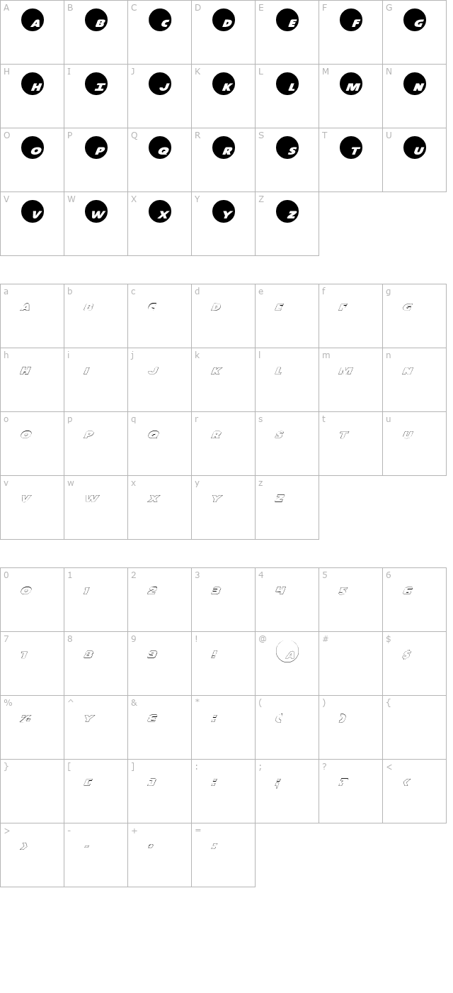 dotcom-reverse-pro character map