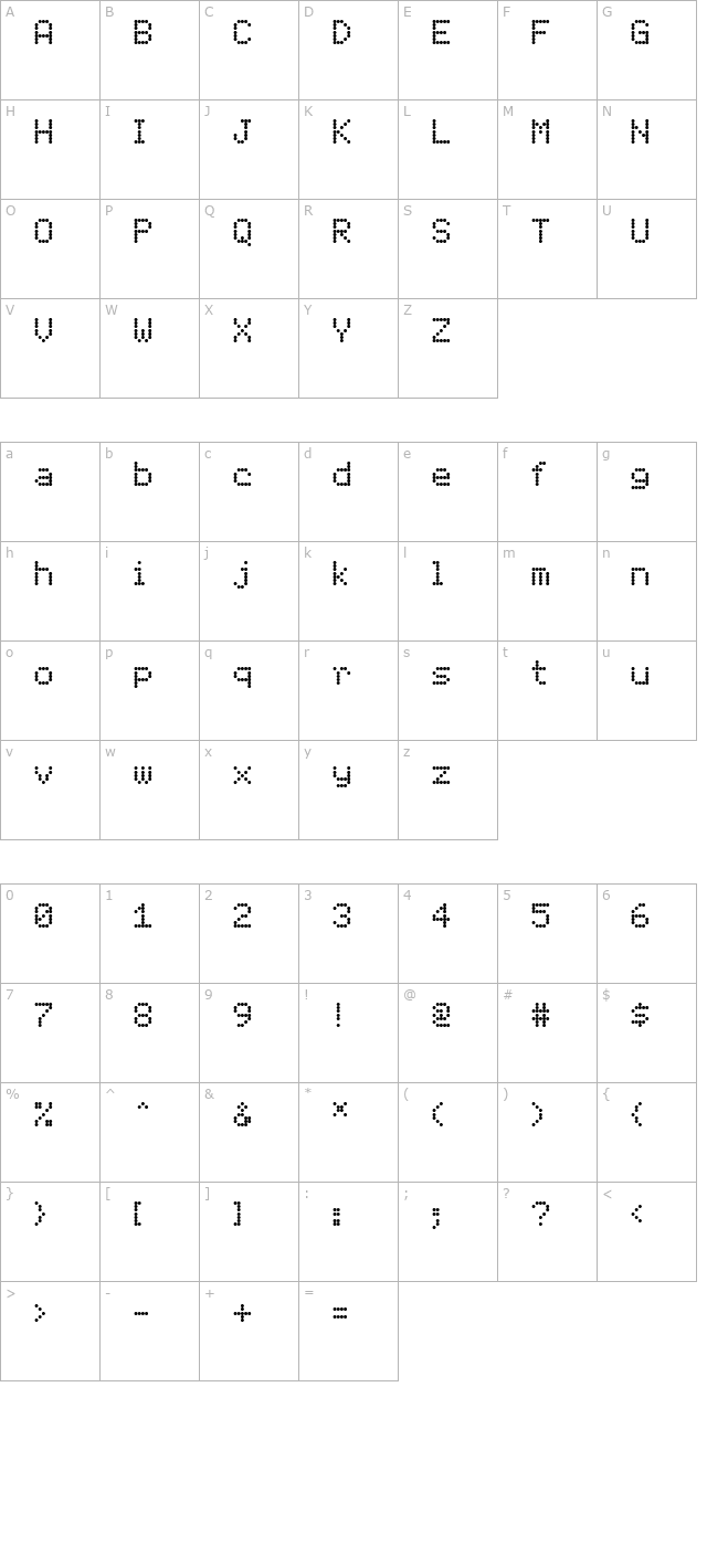 DotMatrix-TwoRegular character map