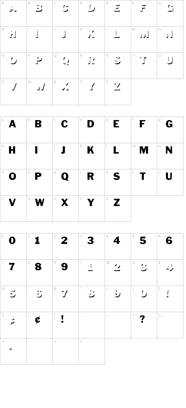 Down Town Auto character map