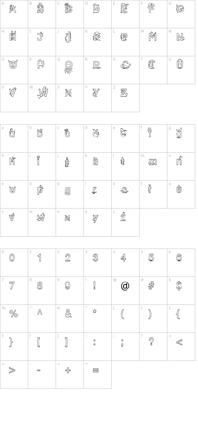 DR BY 1 Becker character map