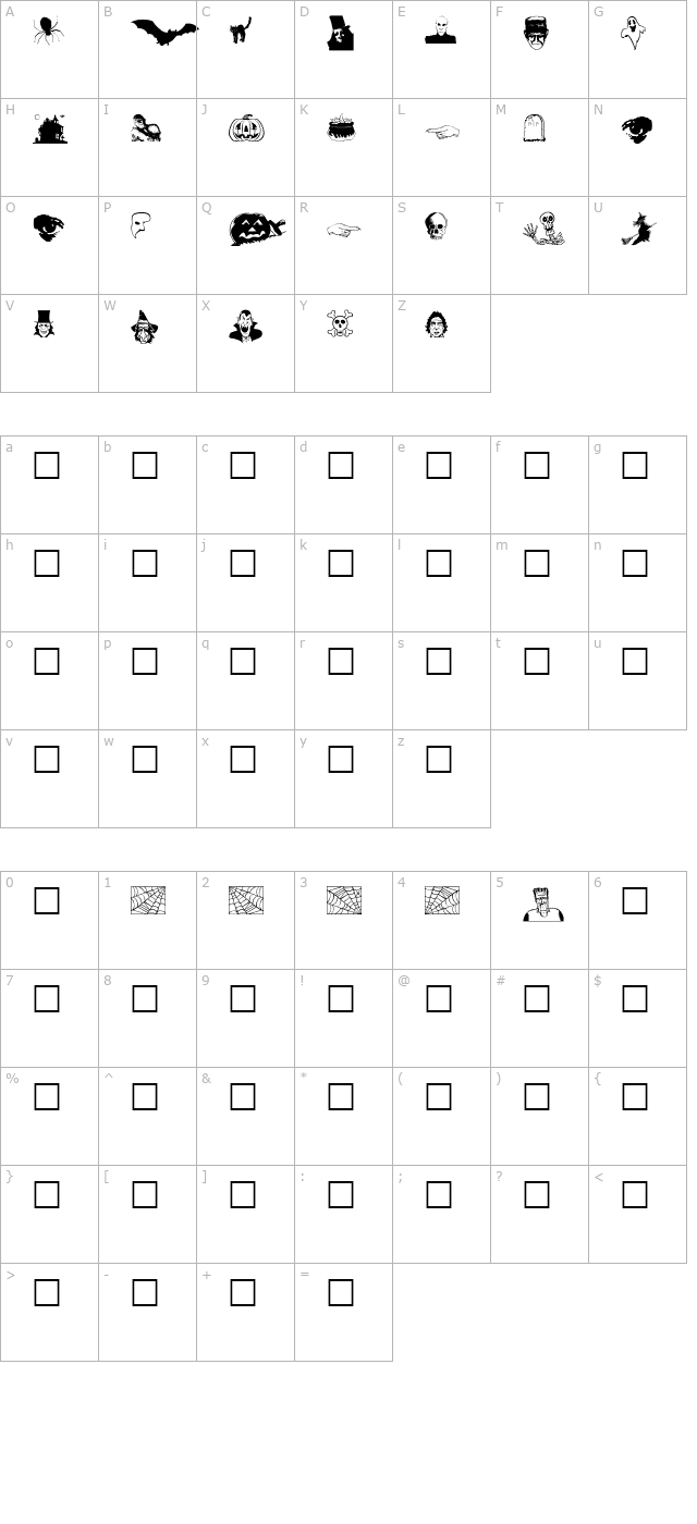 Drac Regular character map