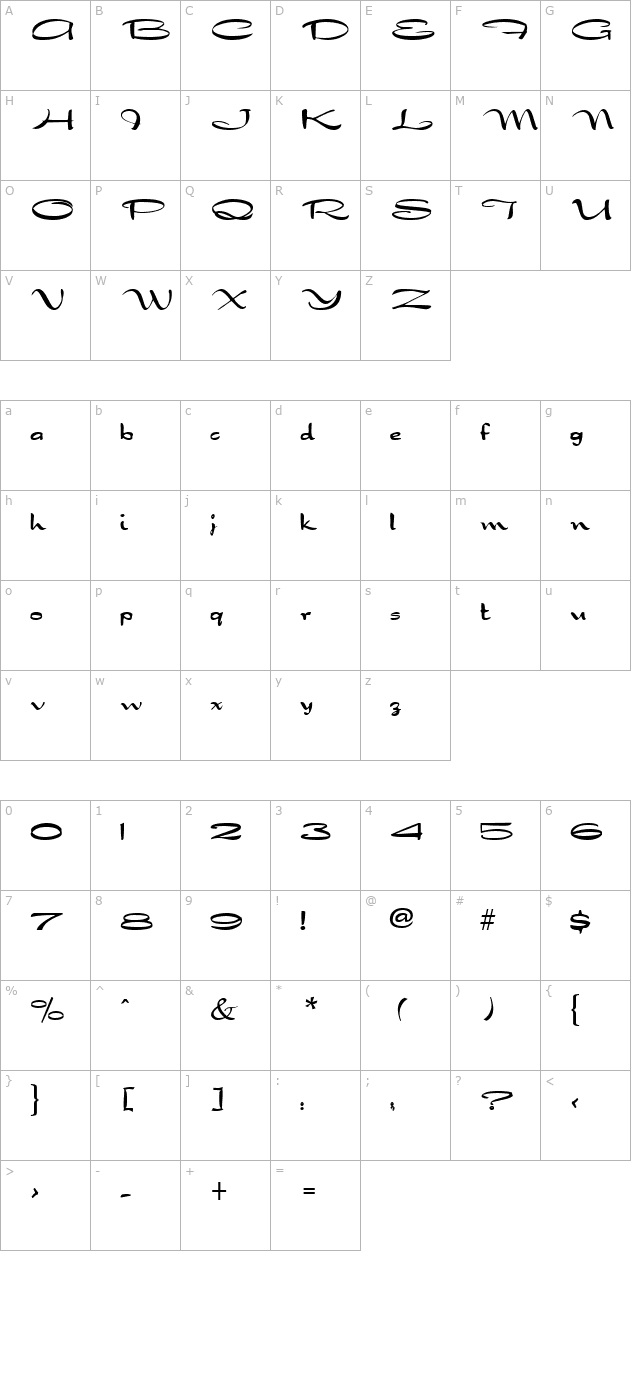 Draconian Regular character map