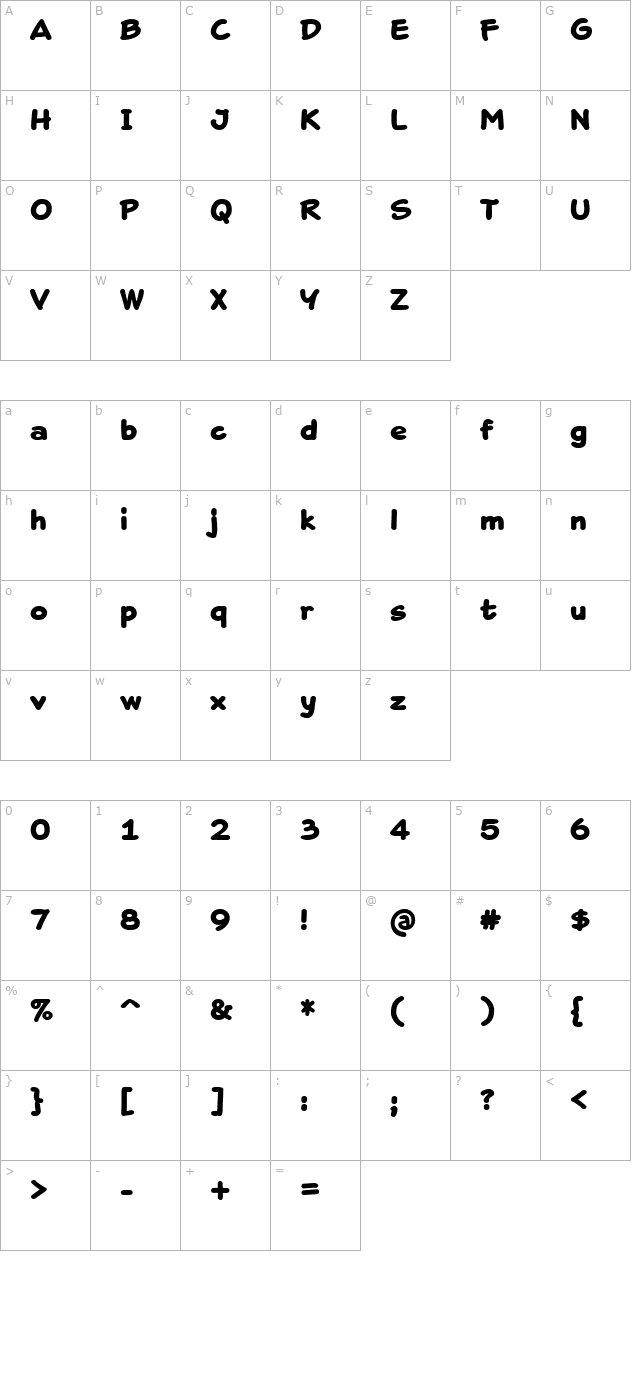 Draftsman Casual 6B Regular character map