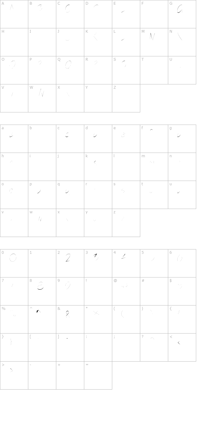 DraftsmanLight character map