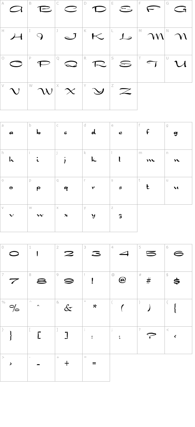 Dragon Normal character map