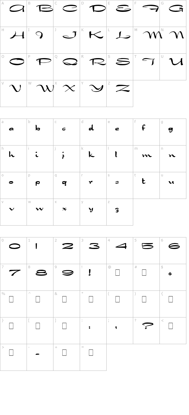 Dragonwick (Plain)001.001 character map