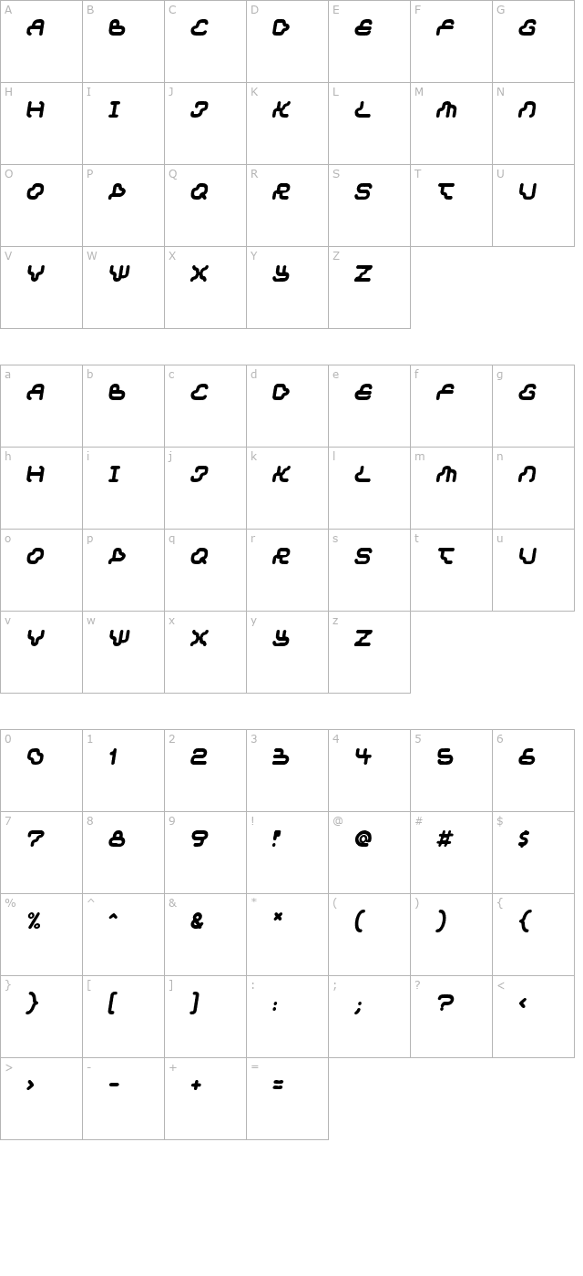 Dream machine character map