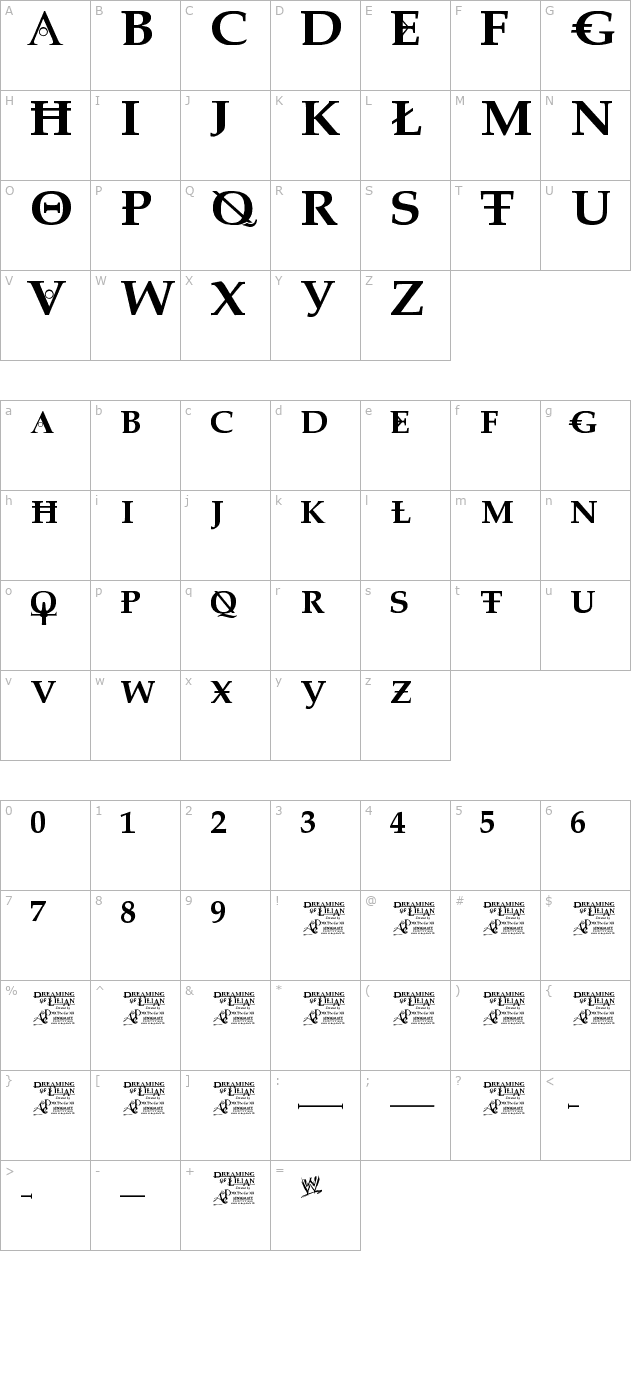 dreaming-of-lilian character map