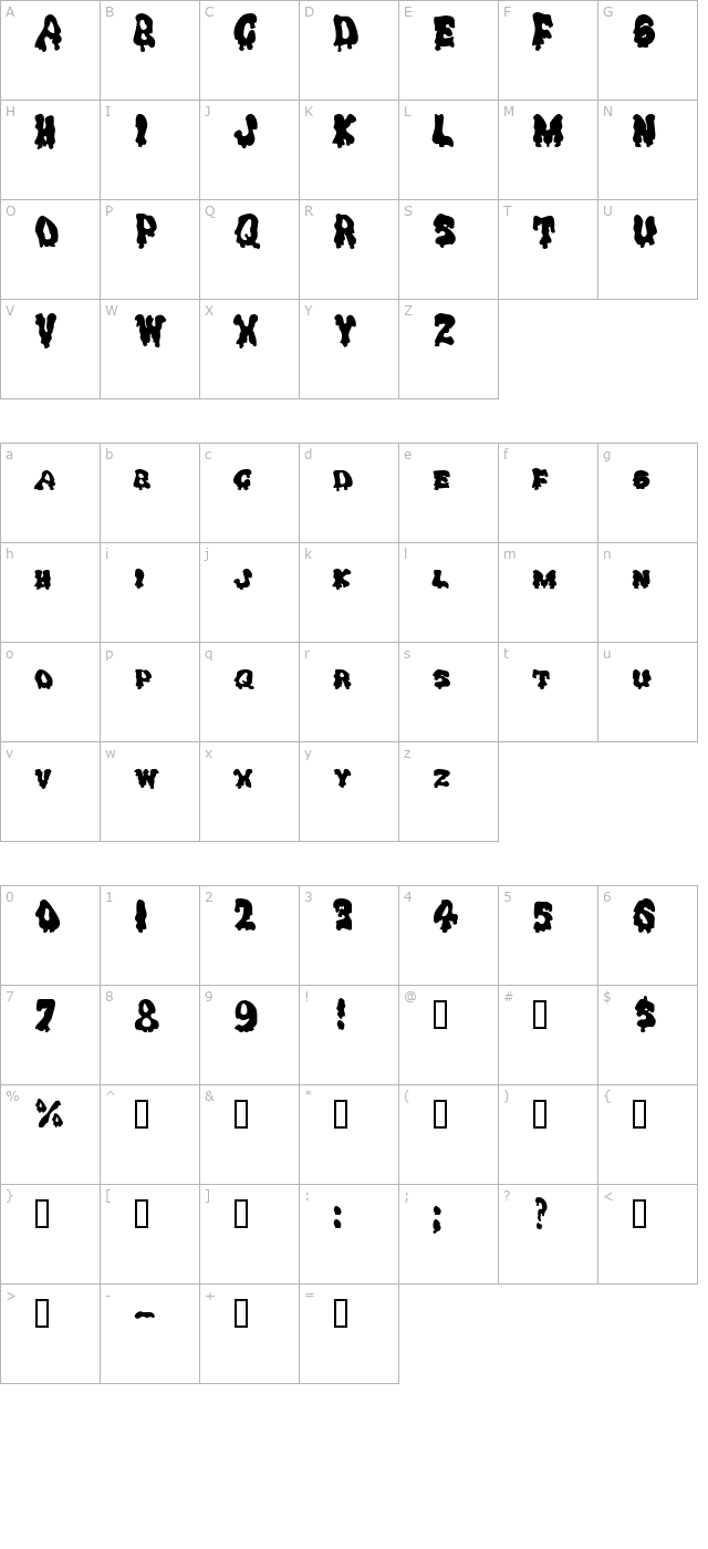 DrippingGoo character map