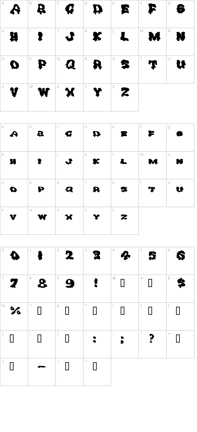 drippinggooextended character map