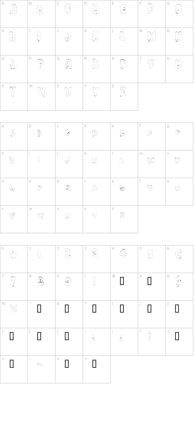 drippinggoooutline character map