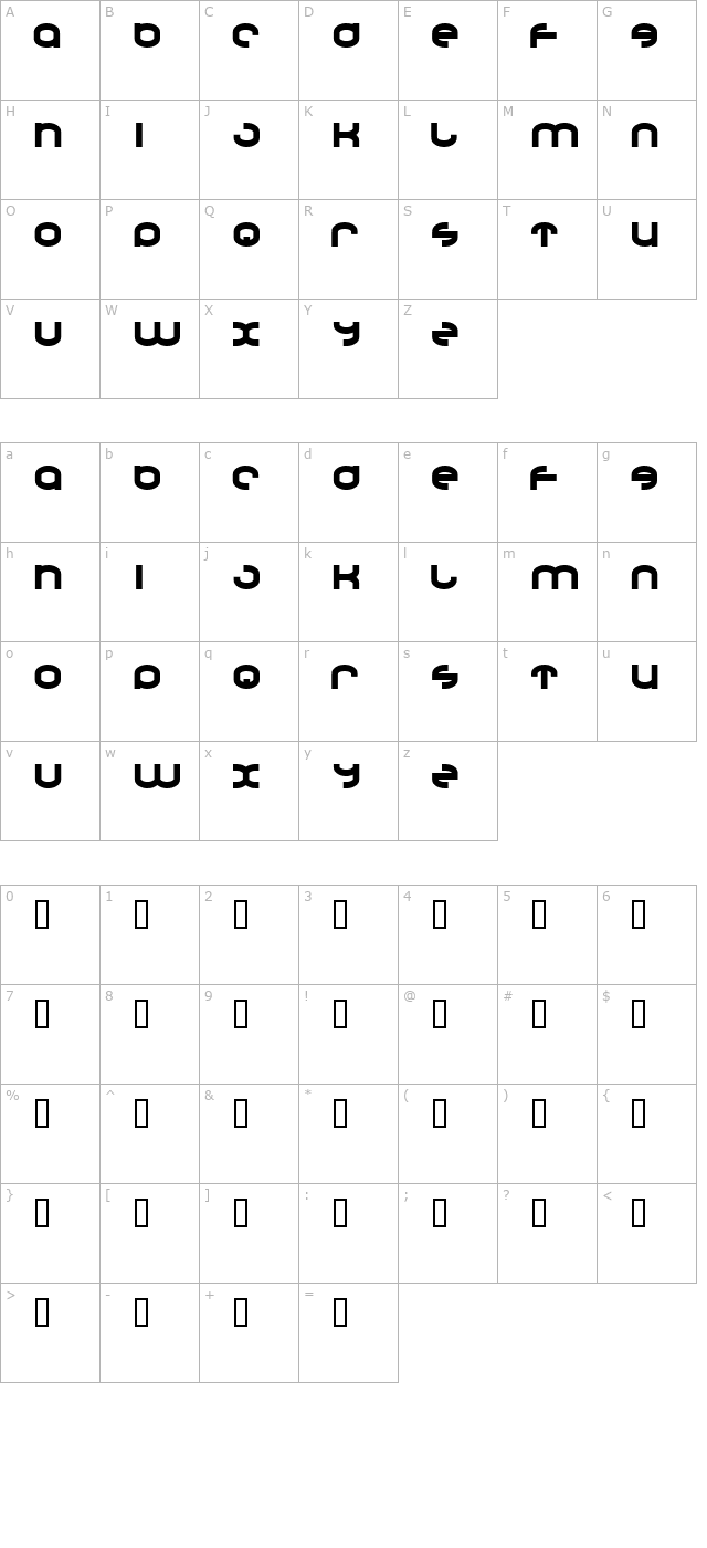 Dronecat character map