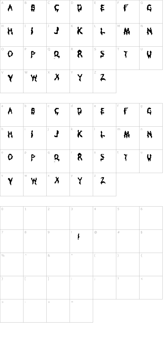 Droopy Poopy character map