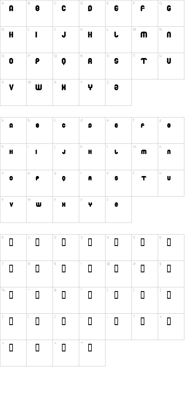 drowning-monkey character map