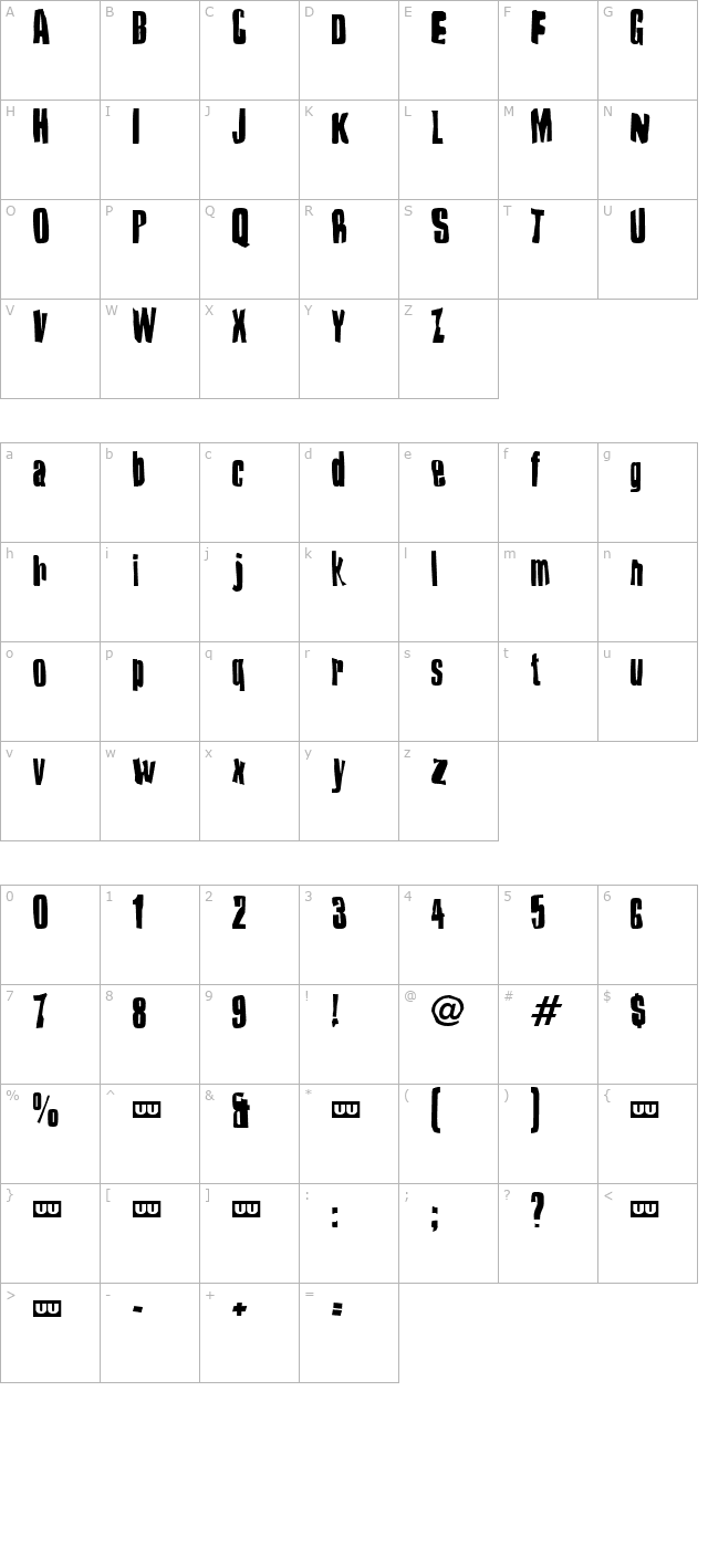 Druillet character map