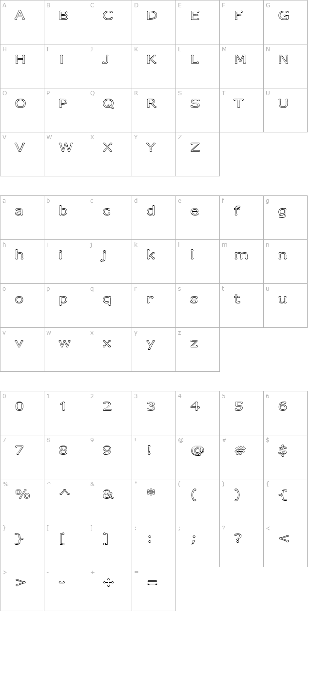 Drummon Outline character map