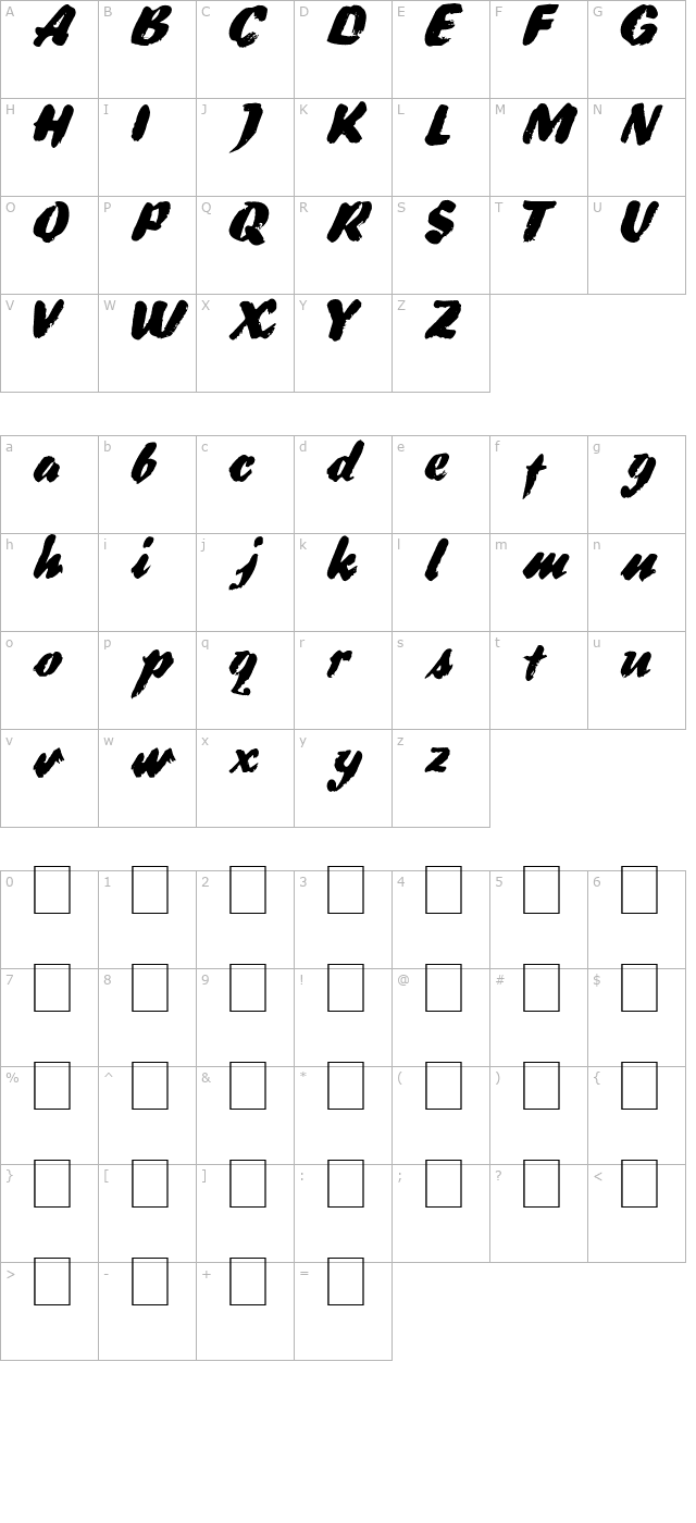 DS BroadBrush character map