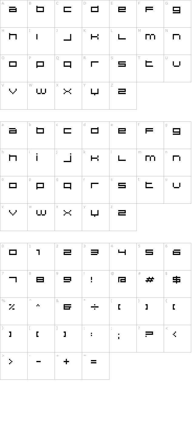 DS Hiline character map