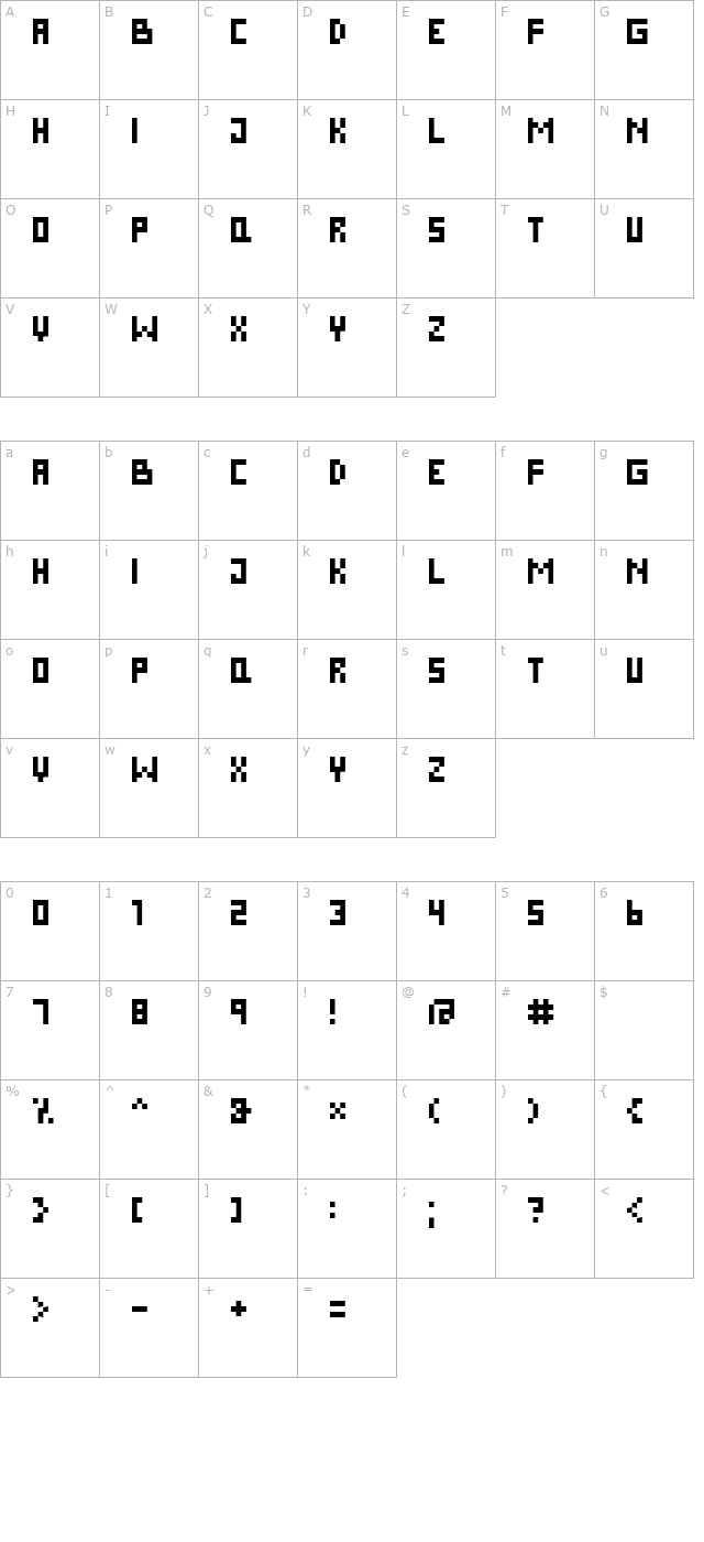 DS Pixel Cyr character map