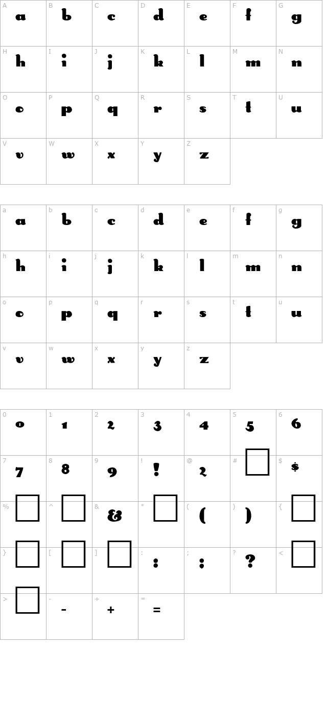 ds-rabbit-medium character map