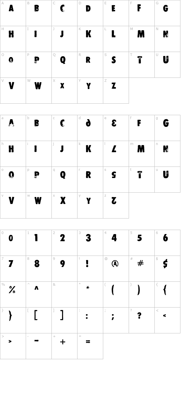 DS Stamper character map