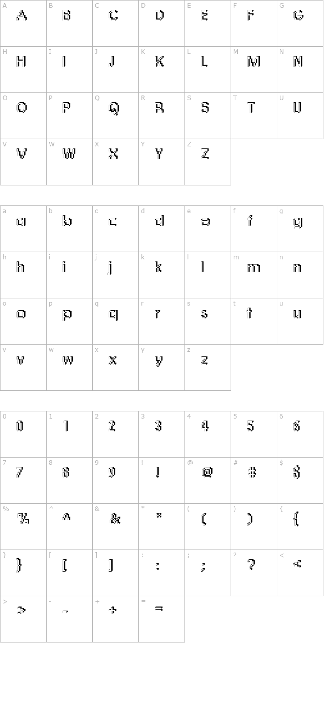 DTCRoughM05 character map