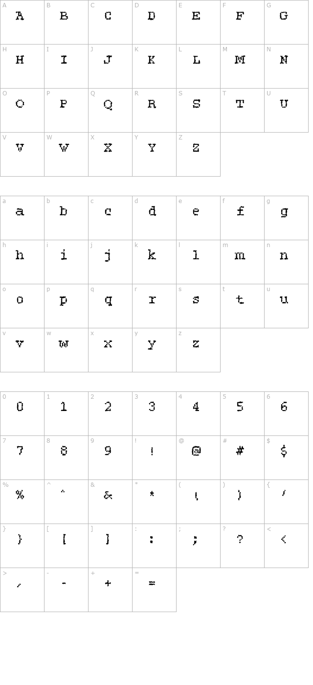 dtcroughm28 character map