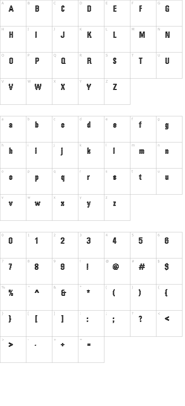 DTCRoughM64 character map