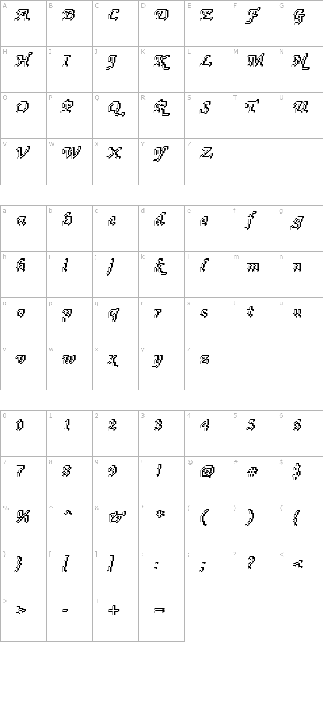 dtcroughm76 character map