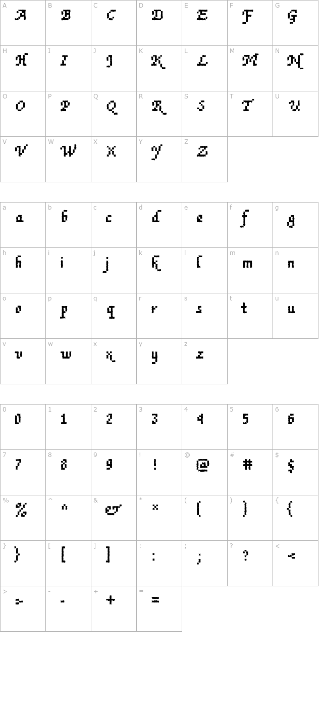 dtcroughm77 character map