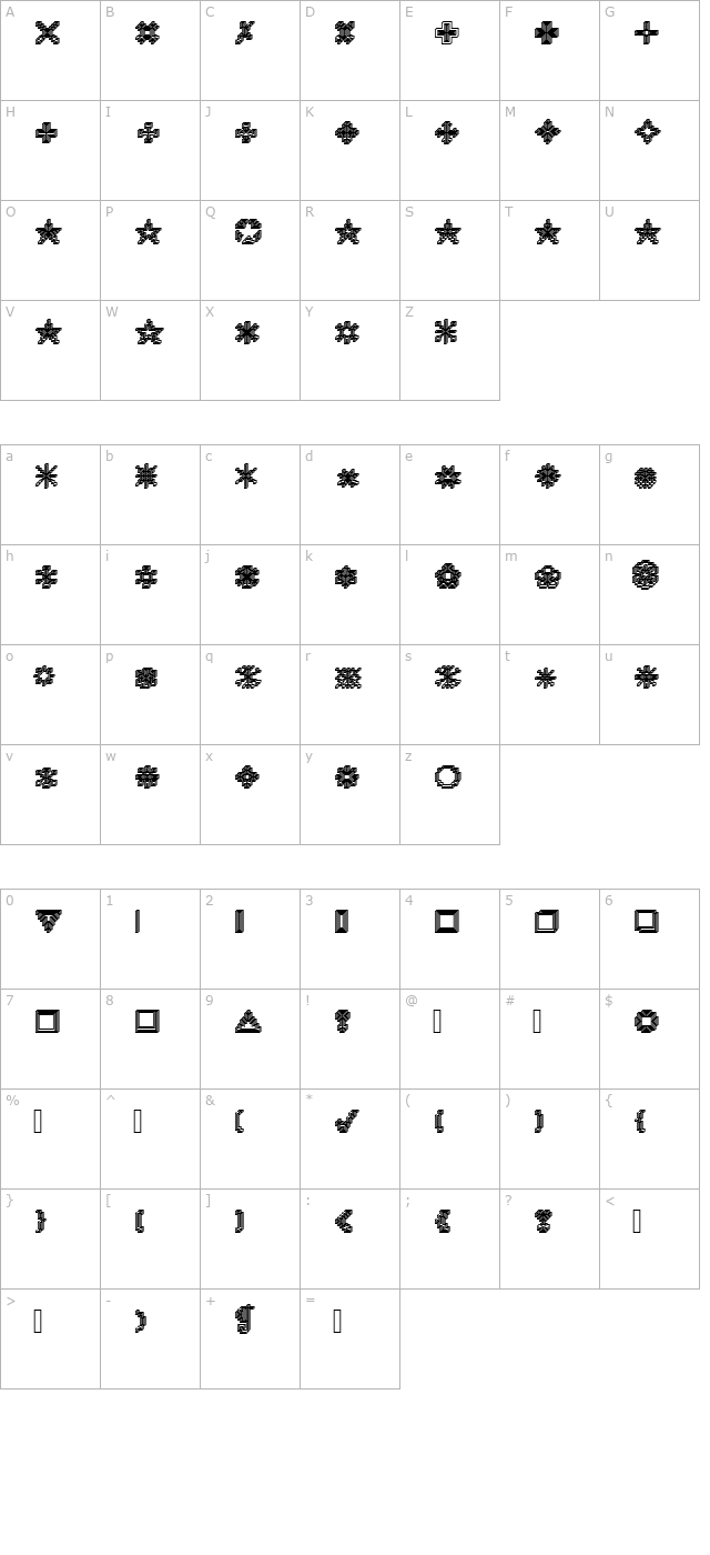 DTCRoughX04 character map