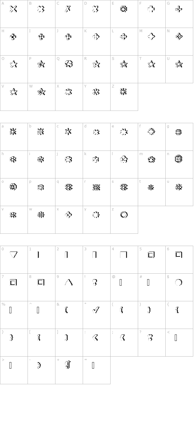 DTCRoughX05 character map