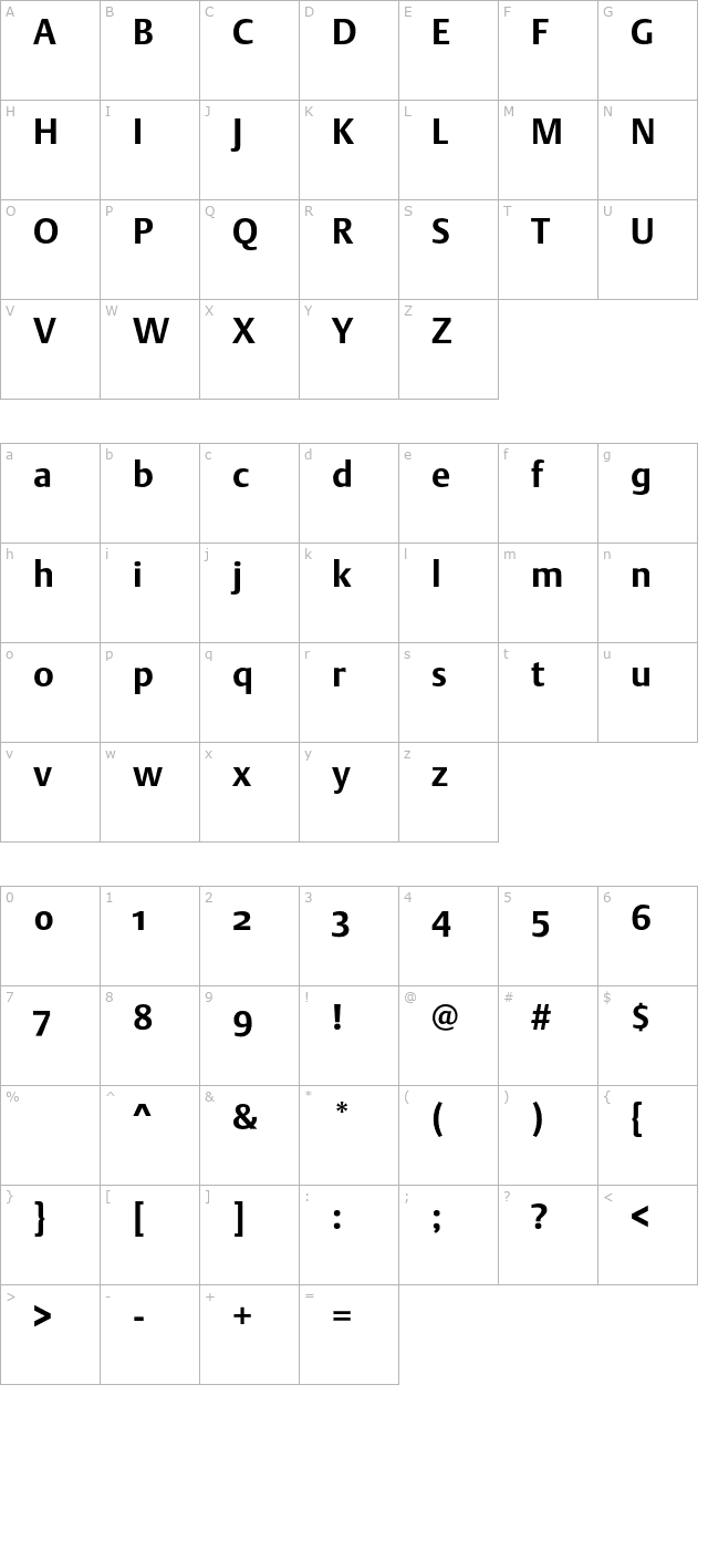 DTLArgoST-Bold character map