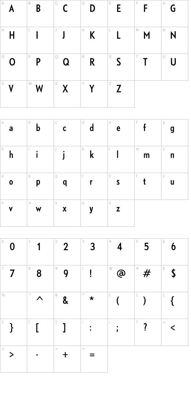 DTLNobelT-CondensedRegular character map