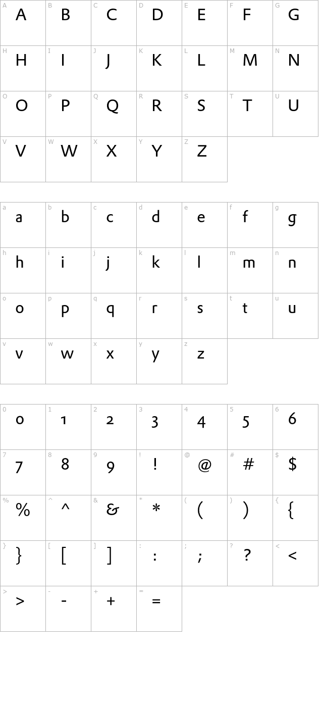 DTLProkyonST character map